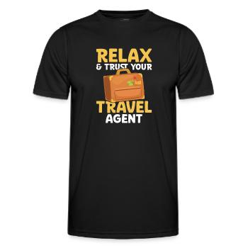 Relax & Trust Your Reisebüro - Männer Funktions-T-Shirt - Schwarz - Vorne - AI Model Male 178 dark (178cm)