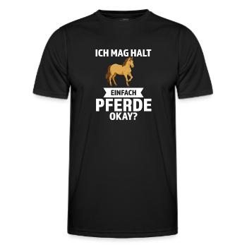 Pferd Reiten Pferdesport Geschenk - Männer Funktions-T-Shirt - Schwarz - Vorne - AI Model Male 178 dark (178cm)