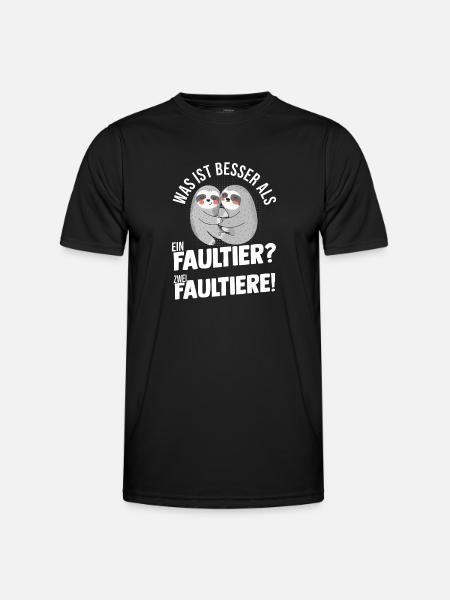 Faultier - Männer Funktions-T-Shirt - Schwarz