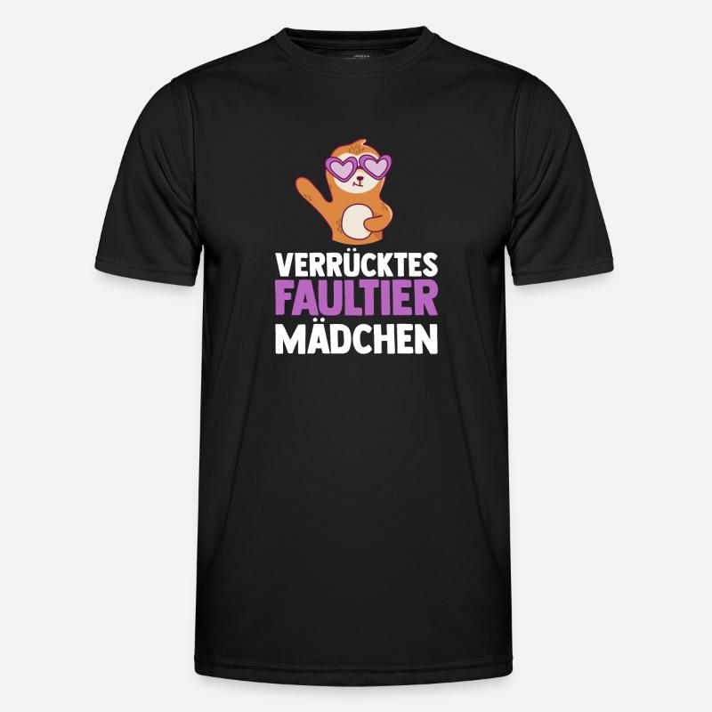 Faultier - Männer Funktions-T-Shirt - Schwarz