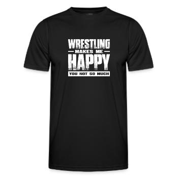 Wrestling Wrestler Fight Wrestling Ringer Gift - Men's Functional T-Shirt - black - Front - AI Model Male 178 dark (178cm)