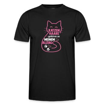 Katze Miezekatze Katzenliebhaber Katzenbesitzer Ka - Männer Funktions-T-Shirt - Schwarz - Vorne - AI Model Male 178 dark (178cm)