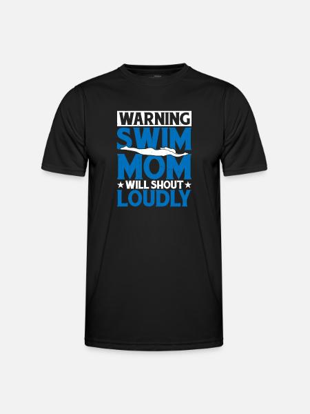 Attention : la maman nageuse va crier fort 5 - T-shirt sport Homme - noir