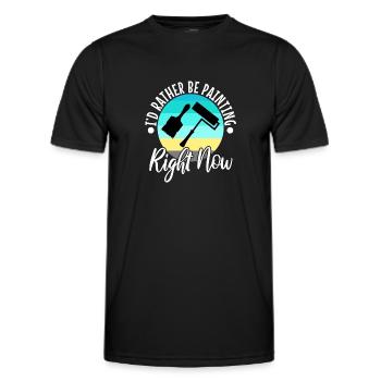 je préfère peindre - T-shirt sport Homme - noir - Devant - AI Model Male 178 dark (178cm)