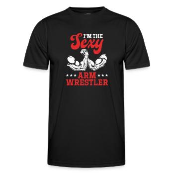 Arm Wrestling - I'm The Sexy Arm Wrestler - Men's Functional T-Shirt - black - Front - AI Model Male 178 dark (178cm)