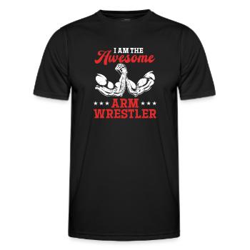 I Am The Awesome Arm Wrestler - Arm Wrestling Arm - Männer Funktions-T-Shirt - Schwarz - Vorne - AI Model Male 178 dark (178cm)