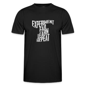 Experiment Fail Learn Repeat 3 - Men's Functional T-Shirt - black - Front - AI Model Male 178 dark (178cm)