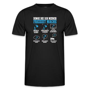Dinge die ich meiner Freizeit mache Angler Fisch - Männer Funktions-T-Shirt - Schwarz - Vorne - AI Model Male 178 dark (178cm)