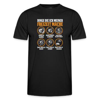 Angler Geschenkidee Hecht Angeln - Männer Funktions-T-Shirt - Schwarz - Vorne - AI Model Male 178 dark (178cm)