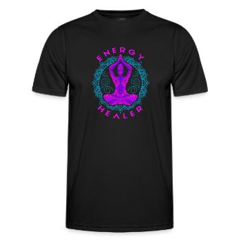 Chakra Holistic Healing Hands Energy Healer Reiki - Men's Functional T-Shirt - black - Front - AI Model Male 178 dark (178cm)