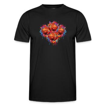 Basket Ballon Basketball Basket-ball Retro Player - Men's Functional T-Shirt - black - Front - AI Model Male 178 dark (178cm)