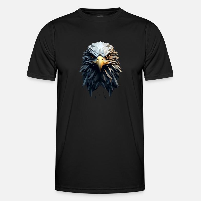 Geometric Eagle Animation - Men's Functional T-Shirt - black