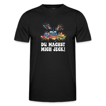 Cologne Kölle Carnival Gebützt Kölle Alaaf Jeck Party - Men's Functional T-Shirt - black - Front - AI Model Male 178 dark (178cm)