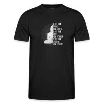Méditation - T-shirt sport Homme - noir - Devant - AI Model Male 178 dark (178cm)