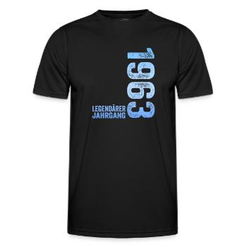 61. Geburtstag Legendärer Jahrgang 1963 61 Jahre - Männer Funktions-T-Shirt - Schwarz - Vorne - AI Model Male 178 dark (178cm)