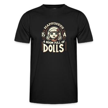 Poupée amant collection poupées Vintage porcelaine - T-shirt sport Homme - noir - Devant - AI Model Male 178 dark (178cm)