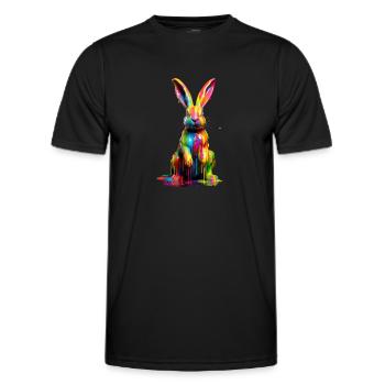 Lapin arc-en-ciel - T-shirt sport Homme - noir - Devant - AI Model Male 178 dark (178cm)