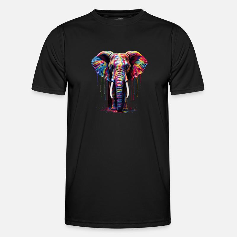 Rainbow Elephant - Men's Functional T-Shirt - black