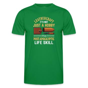 Leathercraft Leatherworker Leather Embossing - Men's Functional T-Shirt - kelly green - Front - AI Model Male 178 dark (178cm)