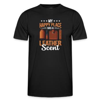 Leatherwork Enthusiast Leather Embossing - Men's Functional T-Shirt - black - Front - AI Model Male 178 dark (178cm)