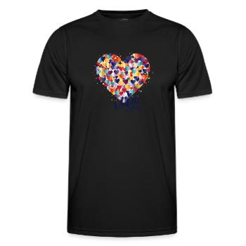 Cologne Carnival Alaaf Jeck Party Confetti Heart - Men's Functional T-Shirt - black - Front - AI Model Male 178 dark (178cm)