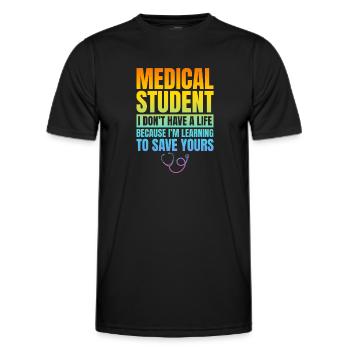 Médecin hospitalier Étudiant en médecine - Étudiant en médecine - T-shirt sport Homme - noir - Devant - AI Model Male 178 dark (178cm)