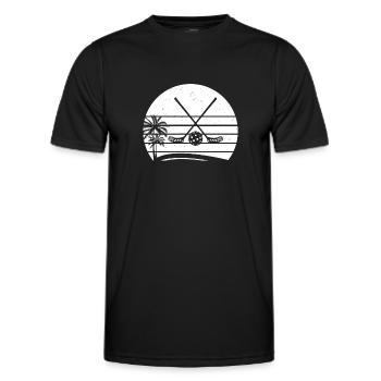 Floorball Sticks Floorball Ball Floorball Player F - Men's Functional T-Shirt - black - Front - AI Model Male 178 dark (178cm)