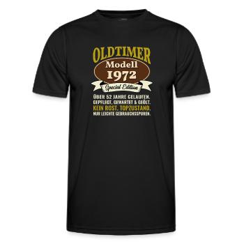 52. Geburtstag Oldtimer Modell 1972 52 Jahre - Männer Funktions-T-Shirt - Schwarz - Vorne - AI Model Male 178 dark (178cm)