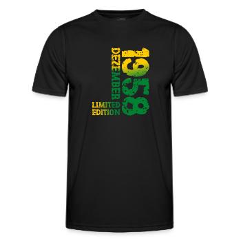 1958 Dezember Limited Edition 65. Geburtstag Deko - Männer Funktions-T-Shirt - Schwarz - Vorne - AI Model Male 178 dark (178cm)