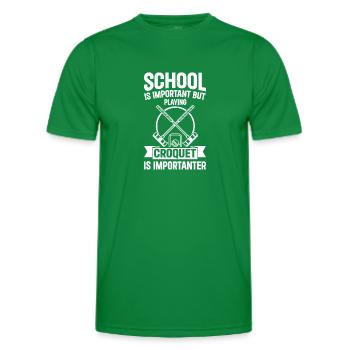 Jouer au croquet pour enfants Croquet pour enfants à l’école Croquet P - T-shirt sport Homme - vert - Devant - AI Model Male 178 dark (178cm)