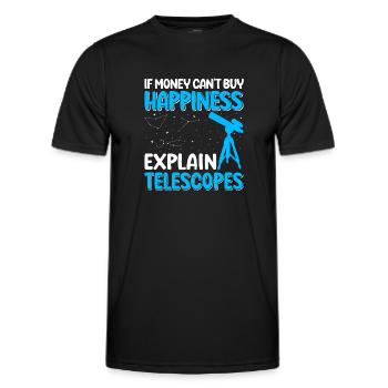 Sternenbeobachtung Sterne Teleskop - Männer Funktions-T-Shirt - Schwarz - Vorne - AI Model Male 178 dark (178cm)