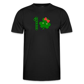 St Patricks Day Accessories Ireland Shamrock Decoration - Men's Functional T-Shirt - black - Front - AI Model Male 178 dark (178cm)