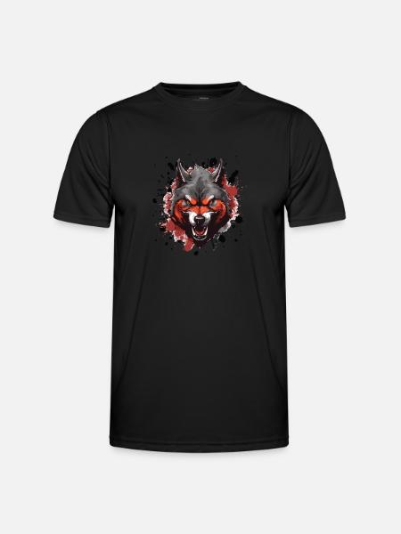 Wolf Head Symbol Animal - Men's Functional T-Shirt - black