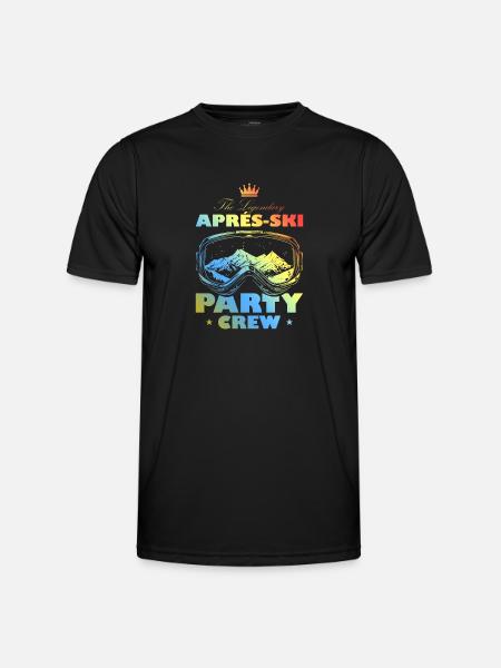 After Ski Party Motto Team Bunt - Funktions-T-shirt herr - svart