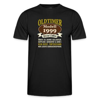 25. Geburtstag Oldtimer Modell 1999 25 Jahre - Männer Funktions-T-Shirt - Schwarz - Vorne - AI Model Male 178 dark (178cm)