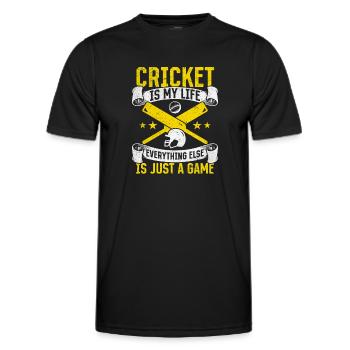 Le cricket est ma vie, tout le reste n’est qu’un jeu - T-shirt sport Homme - noir - Devant - AI Model Male 178 dark (178cm)
