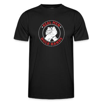 Sjov armbryder Sjov armbrydning - Funktionsshirt til herrer - sort - Foran - AI Model Male 178 dark (178cm)