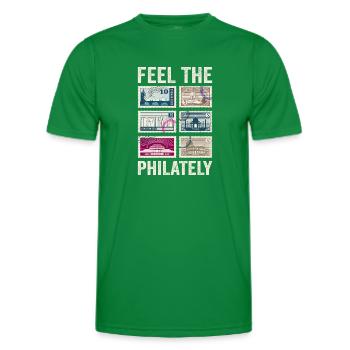 Stamp Collecting Stamps - Men's Functional T-Shirt - kelly green - Front - AI Model Male 178 dark (178cm)