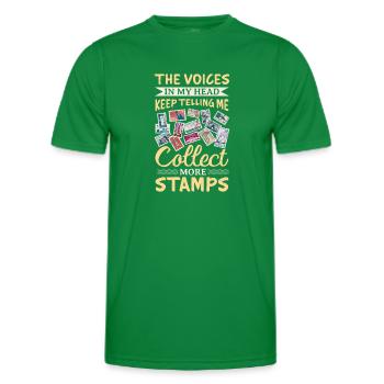 Stamp Collecting Stamps - Men's Functional T-Shirt - kelly green - Front - AI Model Male 178 dark (178cm)