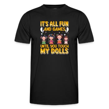 Poupée de collection Poupée en porcelaine Antique - T-shirt sport Homme - noir - Devant - AI Model Male 178 dark (178cm)