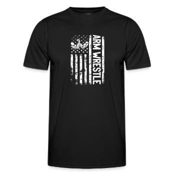 Bras de fer Bras de fer Drapeau américain Bras de fer - T-shirt sport Homme - noir - Devant - AI Model Male 178 dark (178cm)