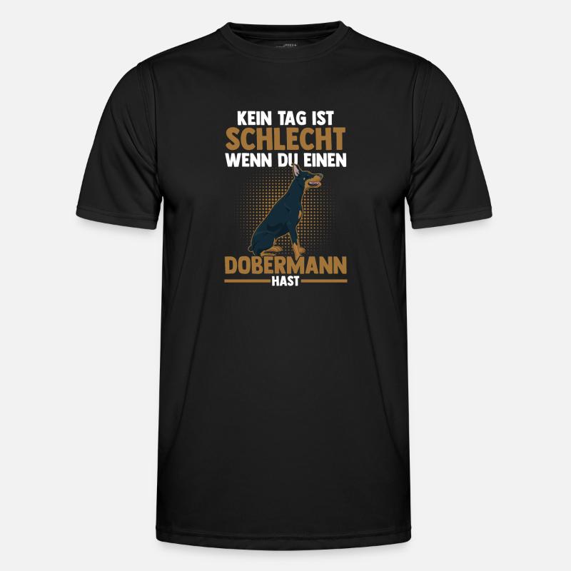 Hund Dobermann Männer Funktions-T-Shirt