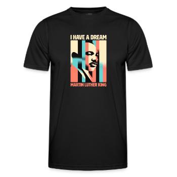 Vision of a Dream MLK Inspirational Portrait - Men's Functional T-Shirt - black - Front - AI Model Male 178 dark (178cm)