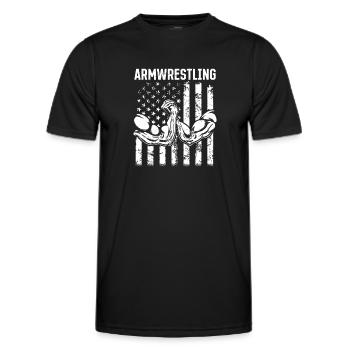 Bras de fer Bras de fer Bras de fer Bras de fer Drapeau des États-Unis - T-shirt sport Homme - noir - Devant - AI Model Male 178 dark (178cm)