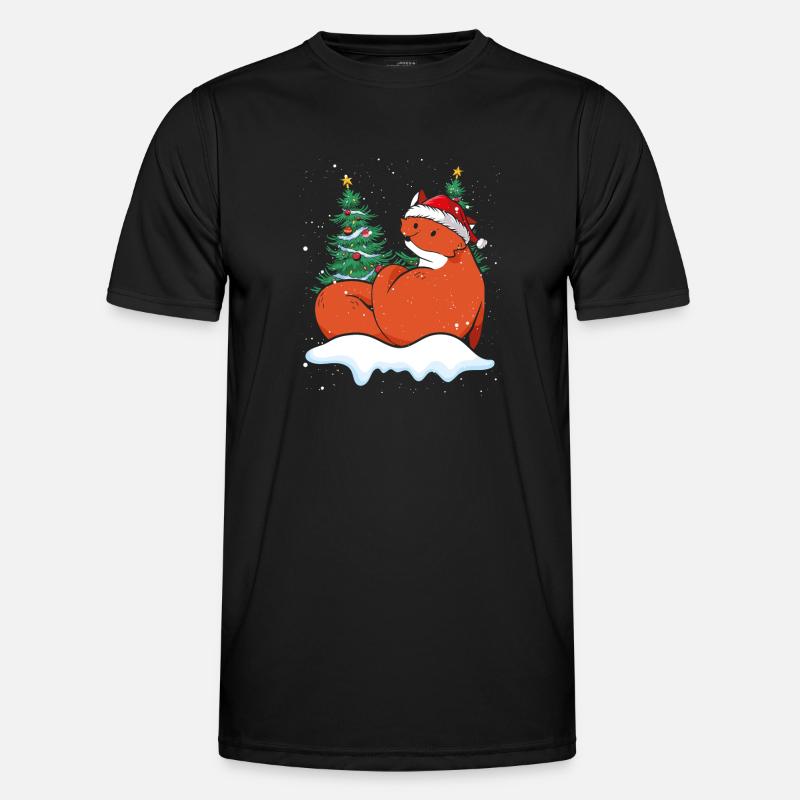Weihnachtsfuchs Mit Weihnachtsmütze Männer Funktions-T-Shirt