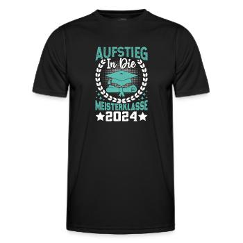 Aufstieg in die Meisterklasse 2024 - Männer Funktions-T-Shirt - Schwarz - Vorne - AI Model Male 178 dark (178cm)