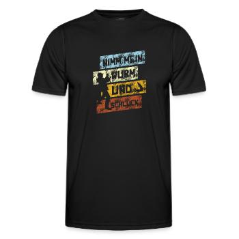 Nimm Mein Wurm Und Schluck - Männer Funktions-T-Shirt - Schwarz - Vorne - AI Model Male 178 dark (178cm)
