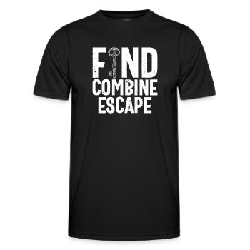 Salle d’évasion - T-shirt sport Homme - noir - Devant - AI Model Male 178 dark (178cm)