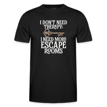 Salle d’évasion - T-shirt sport Homme - noir - Devant - AI Model Male 178 dark (178cm)