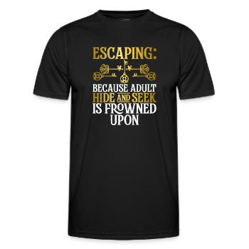 Salle d’évasion - T-shirt sport Homme - noir - Devant - AI Model Male 178 dark (178cm)